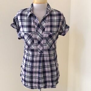 New! William Rast Small Lydia Roan plaid top.